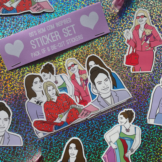 00's Rom Com inspired Sticker Set