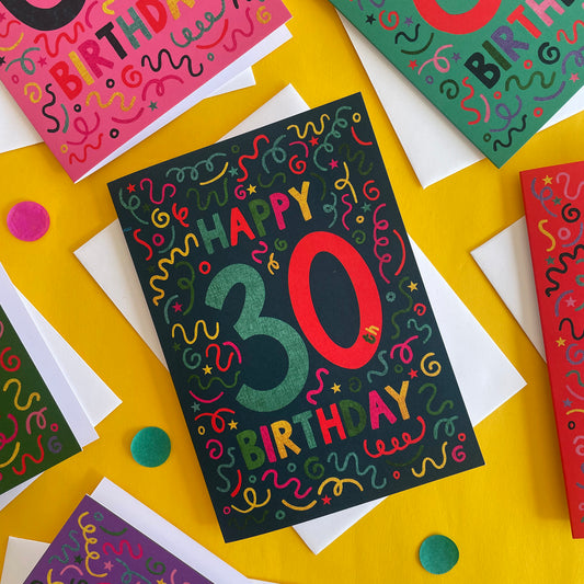 Happy 30th Birthday Confetti Card