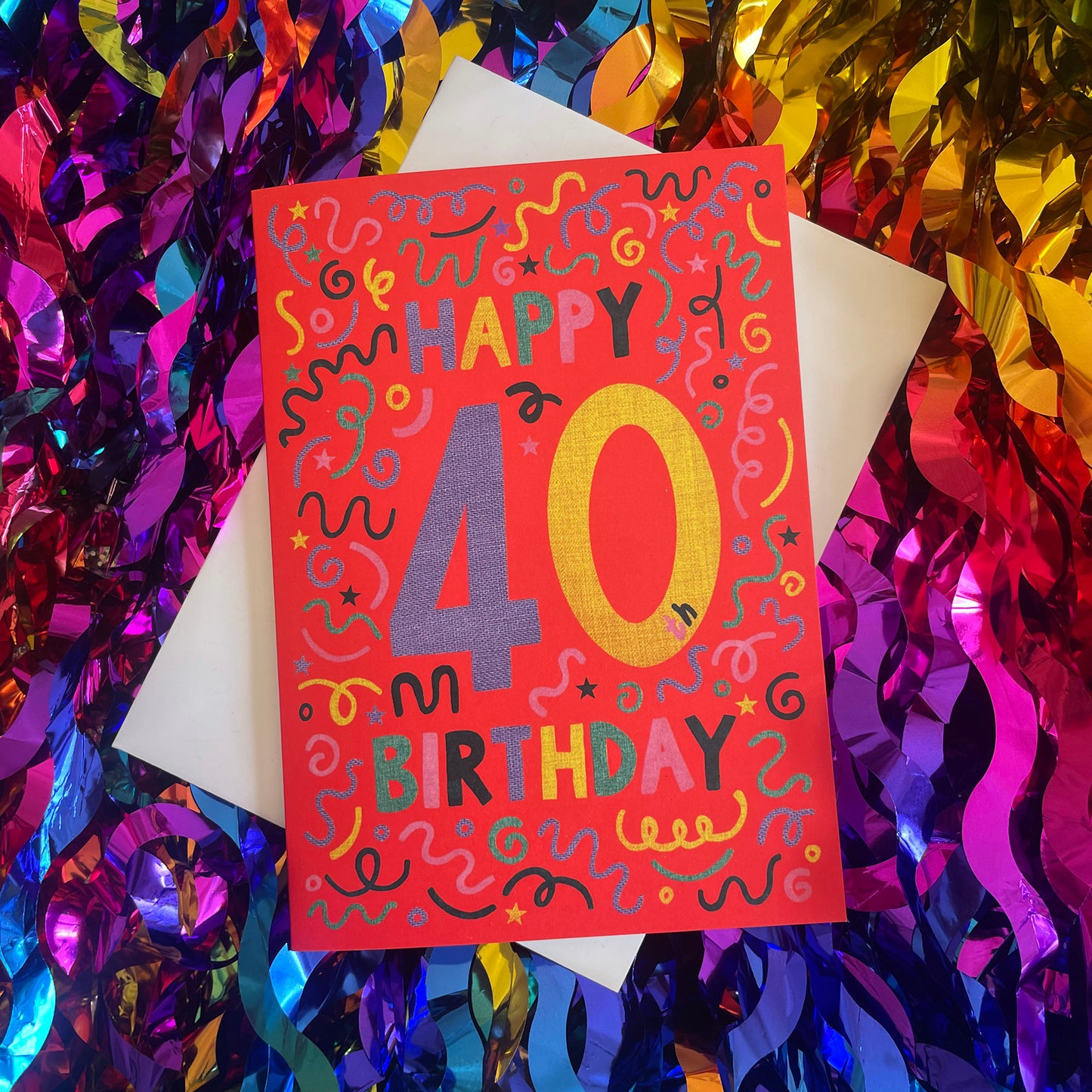 Happy 40th Birthday Confetti Card