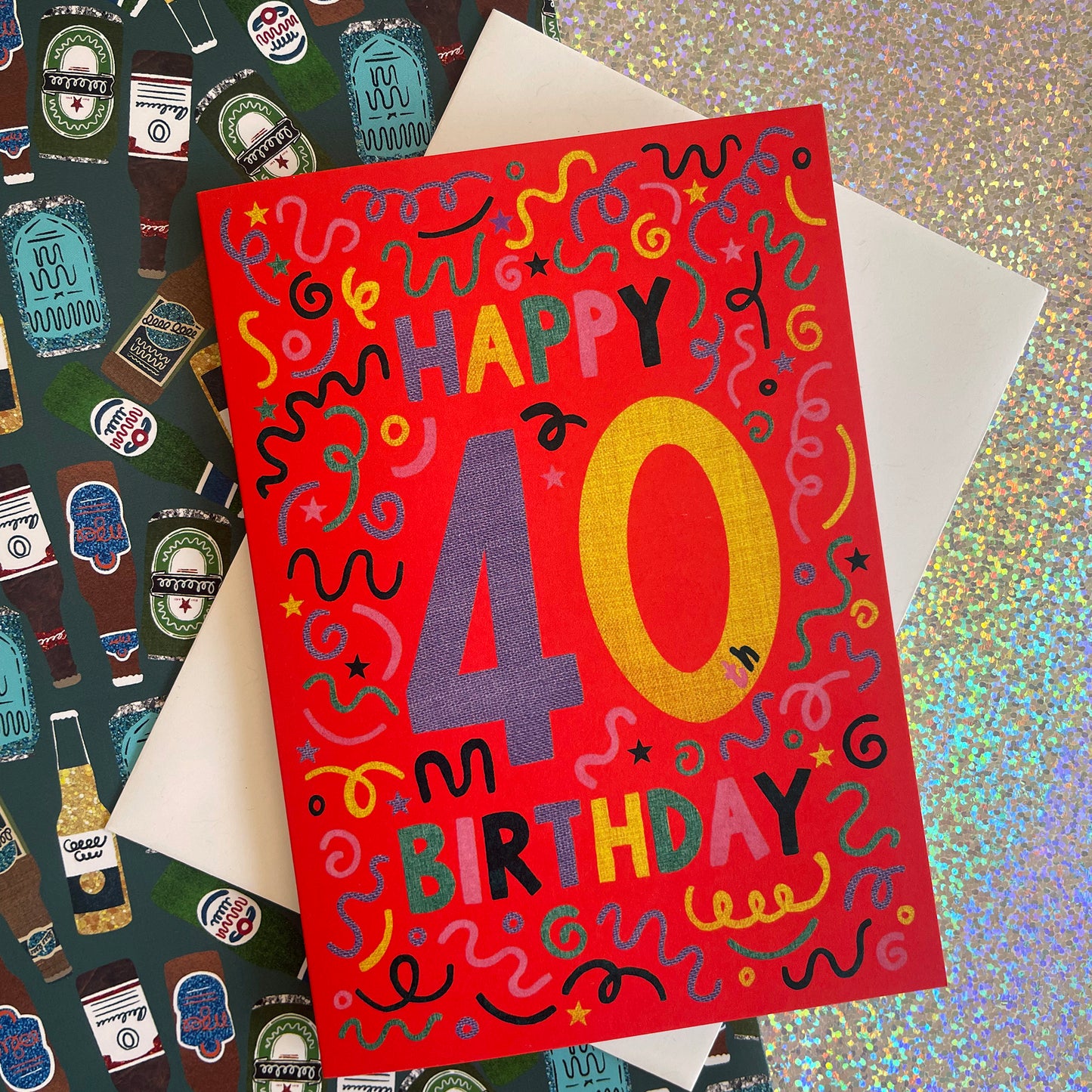Happy 40th Birthday Confetti Card