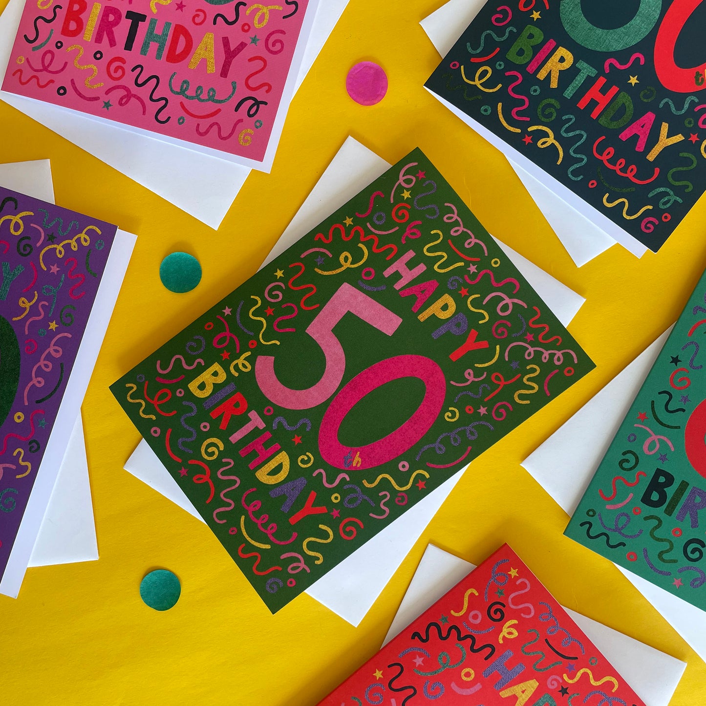 Happy 50th Birthday Confetti Card