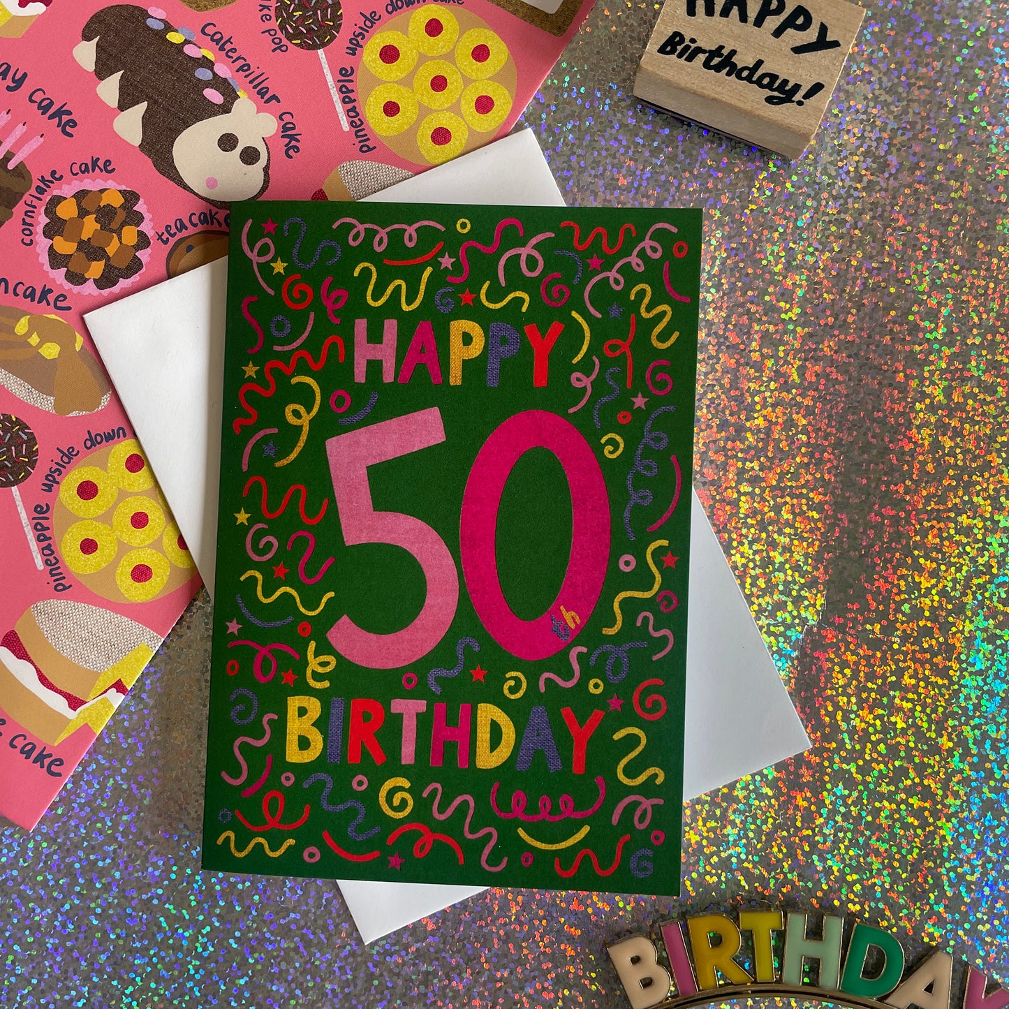 Happy 50th Birthday Confetti Card
