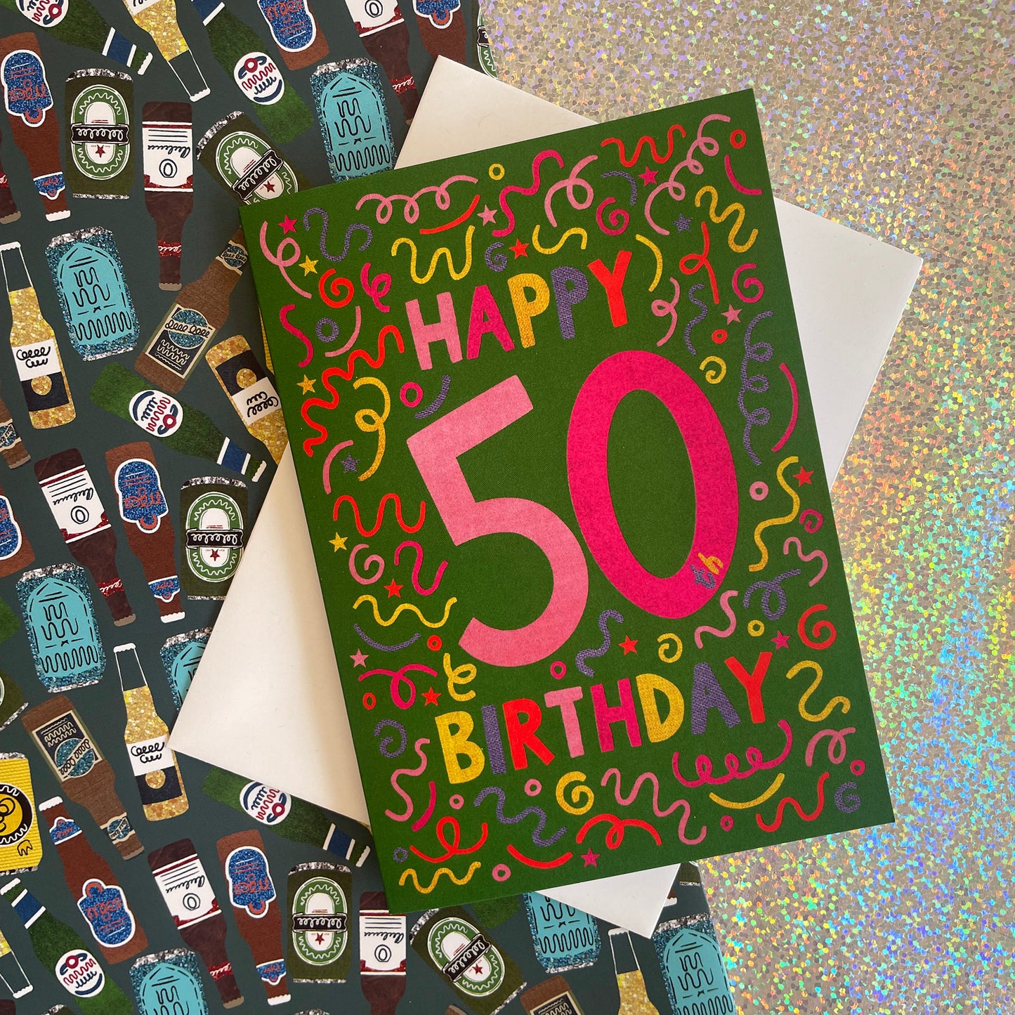 Happy 50th Birthday Confetti Card