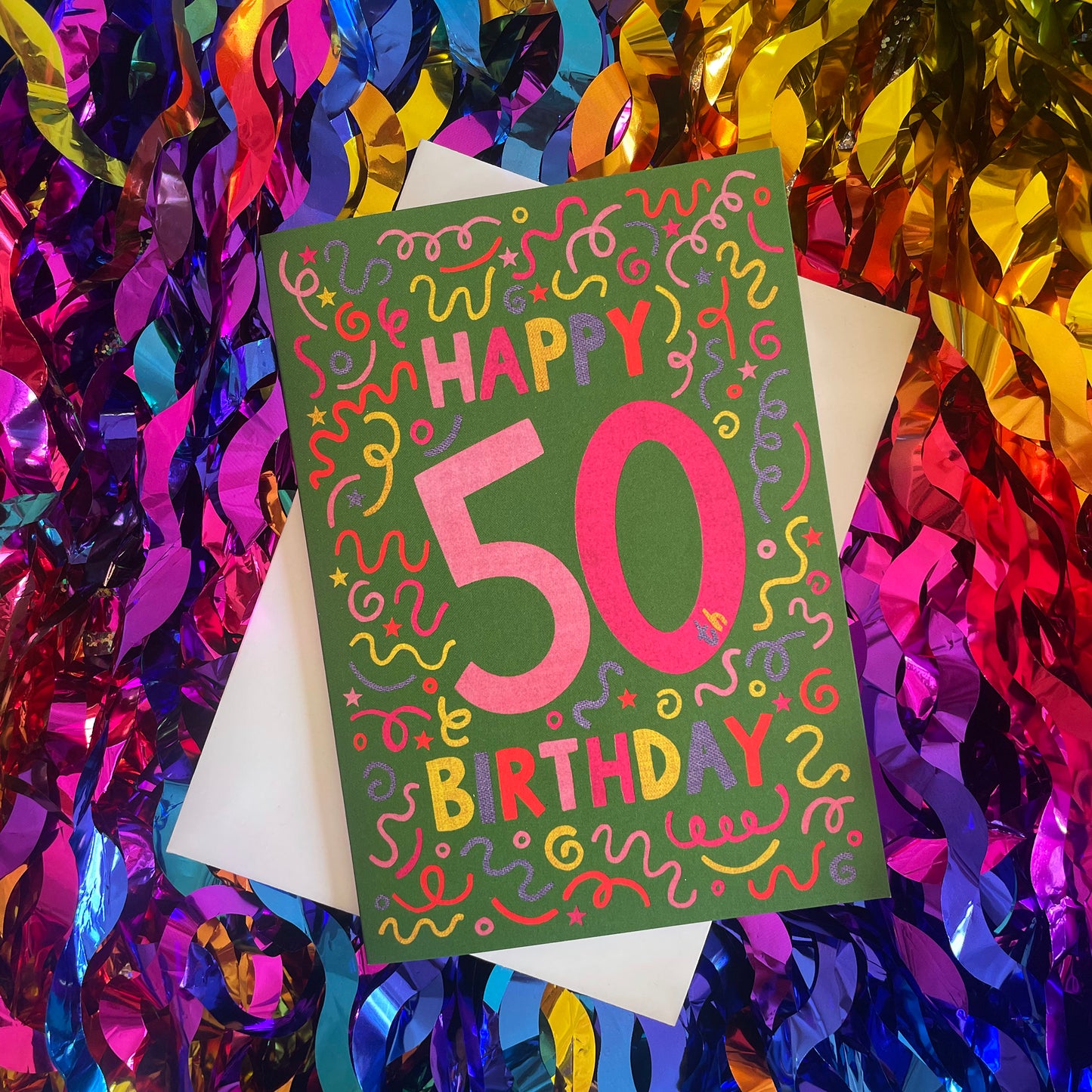 Happy 50th Birthday Confetti Card