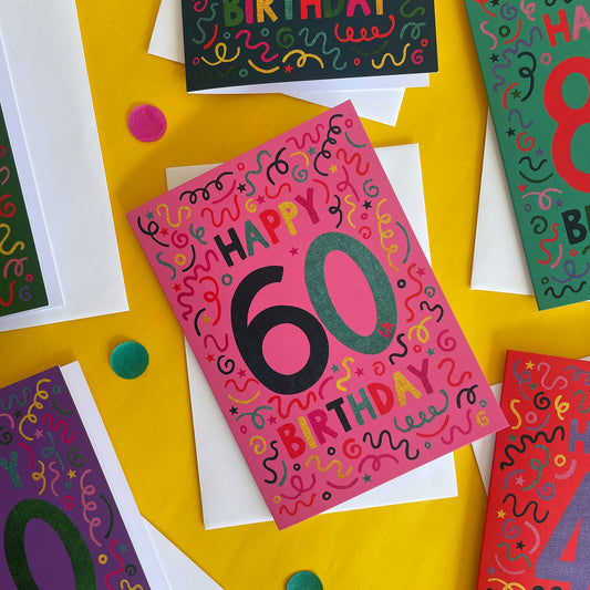 Happy 60th Birthday Confetti Card