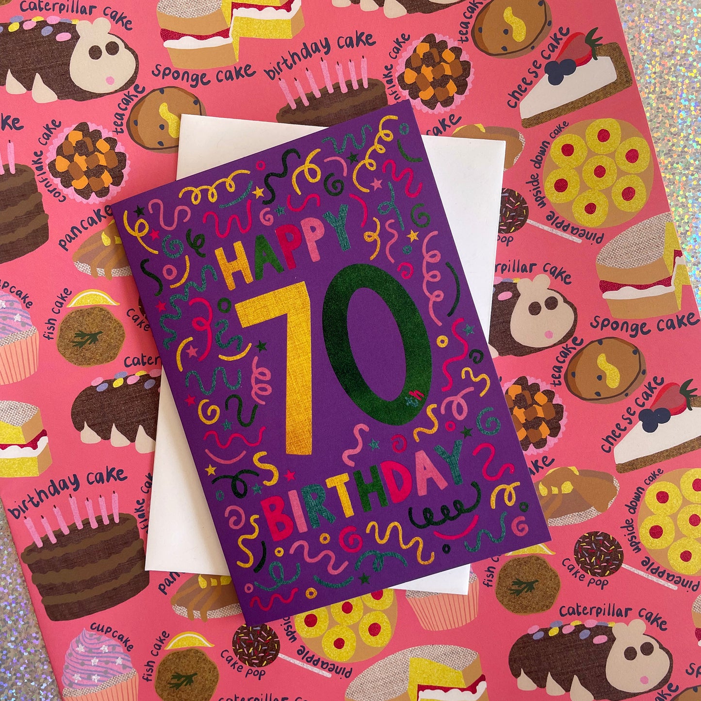 Happy 70th Birthday Confetti Card