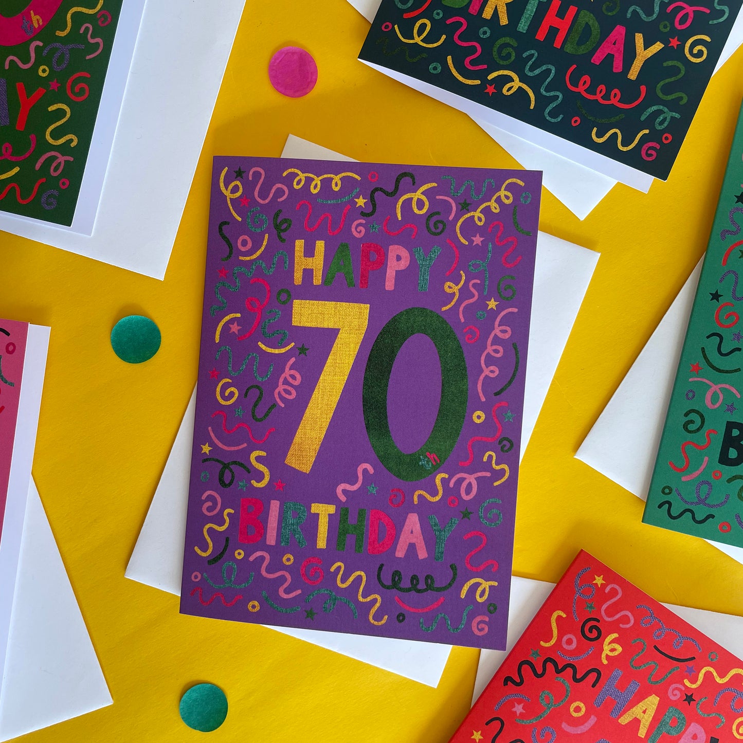 Happy 70th Birthday Confetti Card