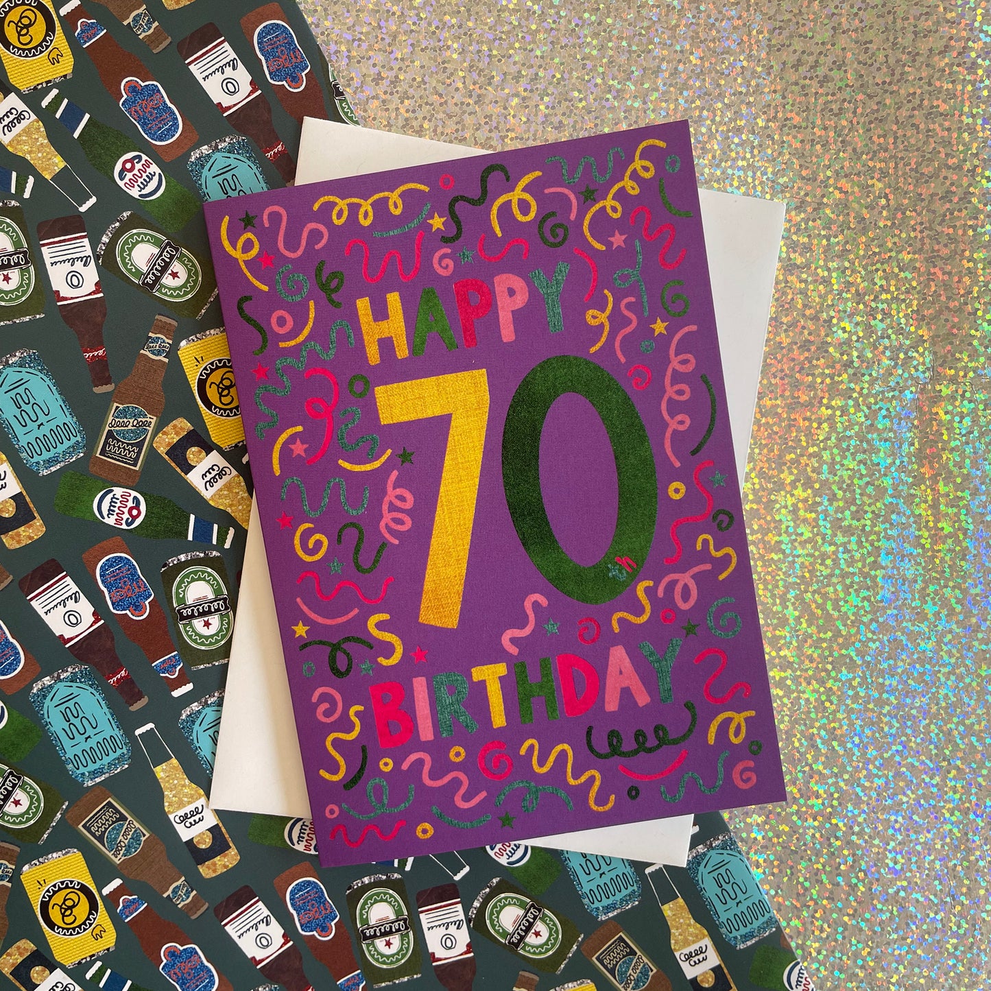 Happy 70th Birthday Confetti Card
