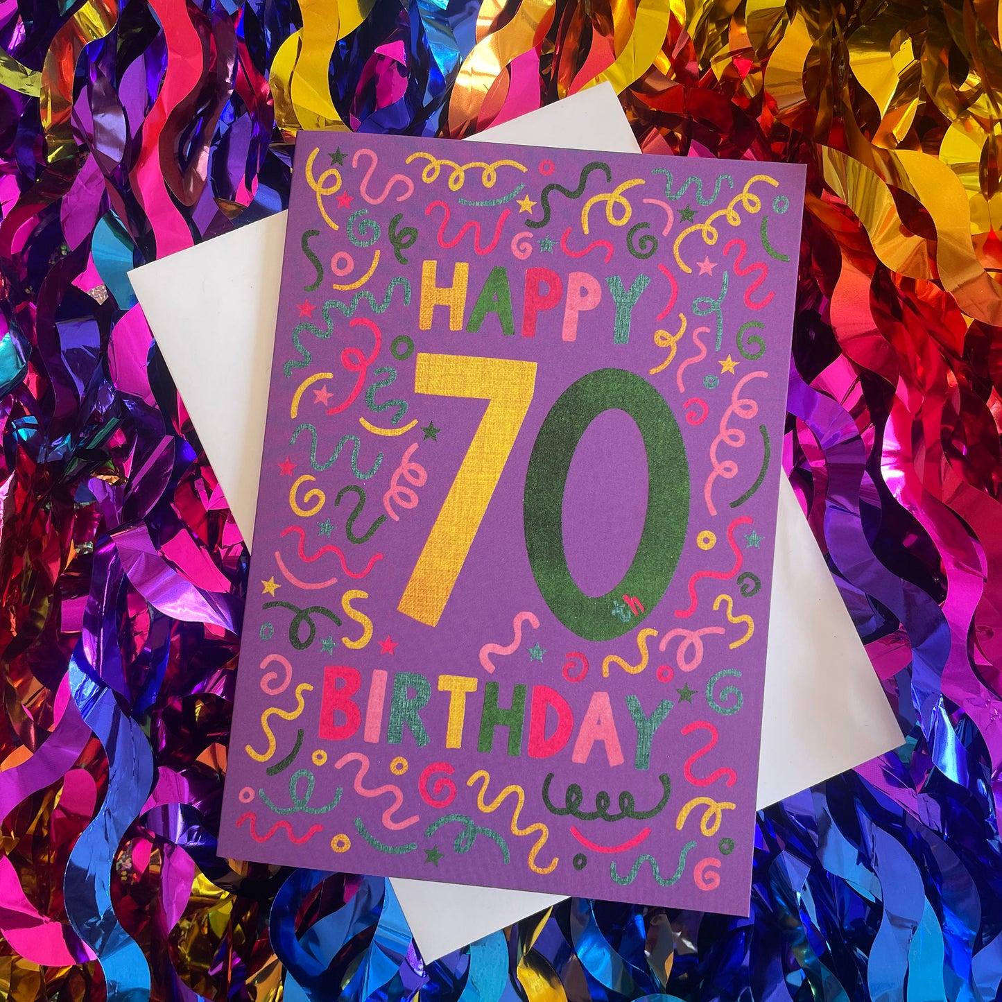 Happy 70th Birthday Confetti Card