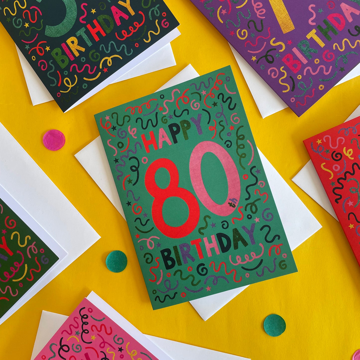 Happy 80th Birthday Confetti Card