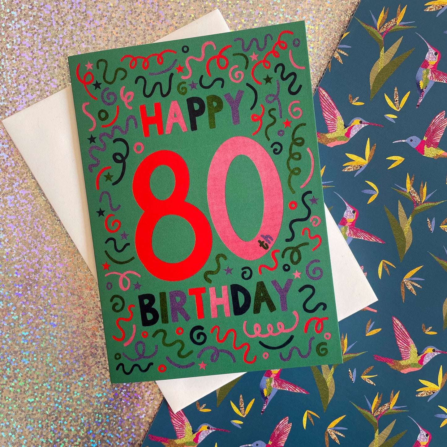Happy 80th Birthday Confetti Card