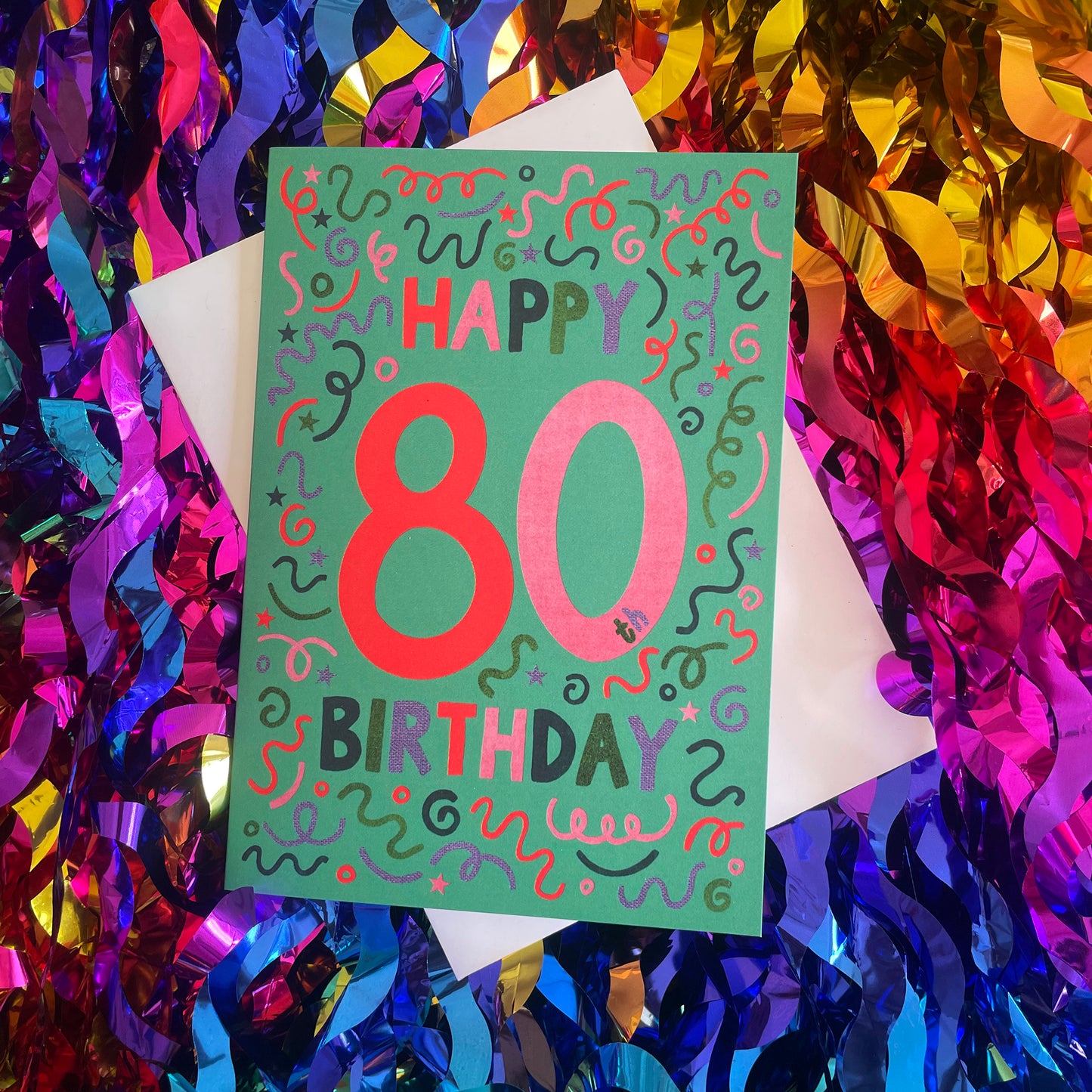 Happy 80th Birthday Confetti Card