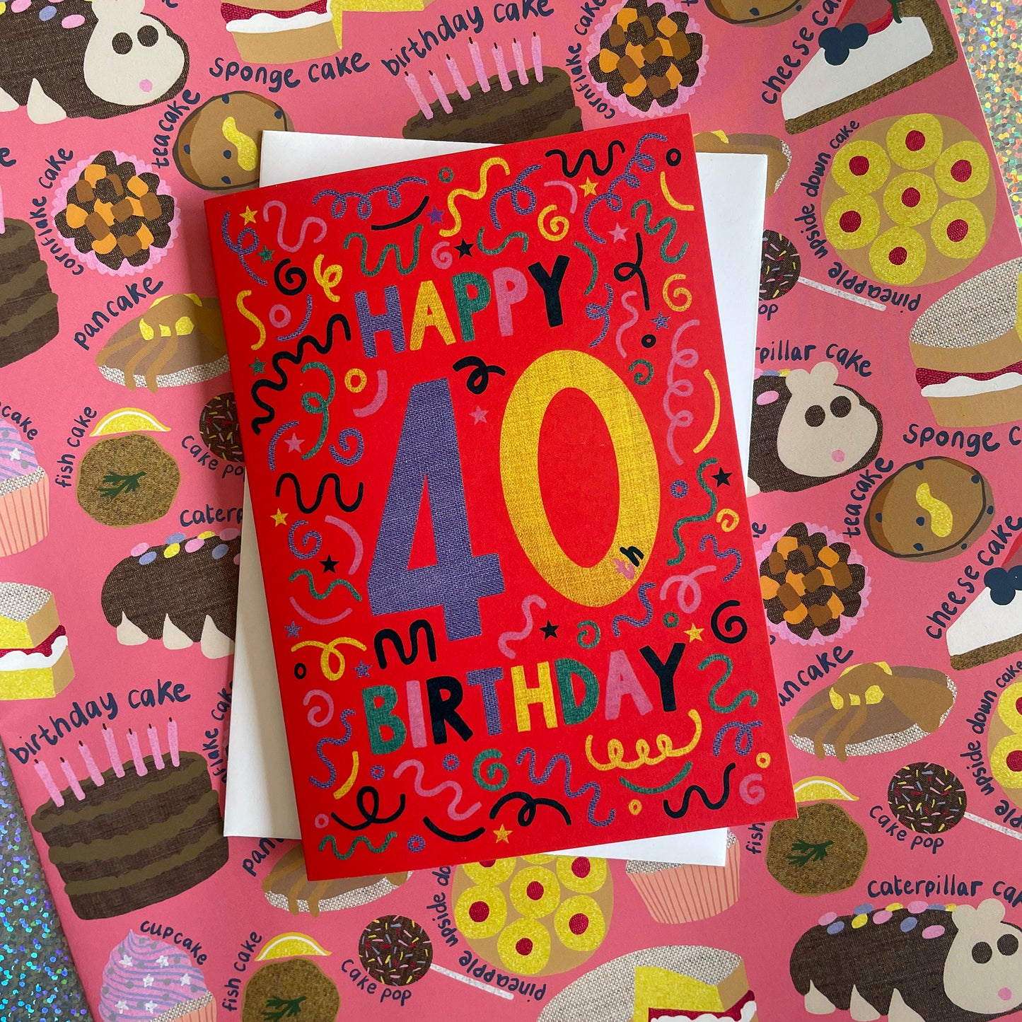 Happy 40th Birthday Confetti Card