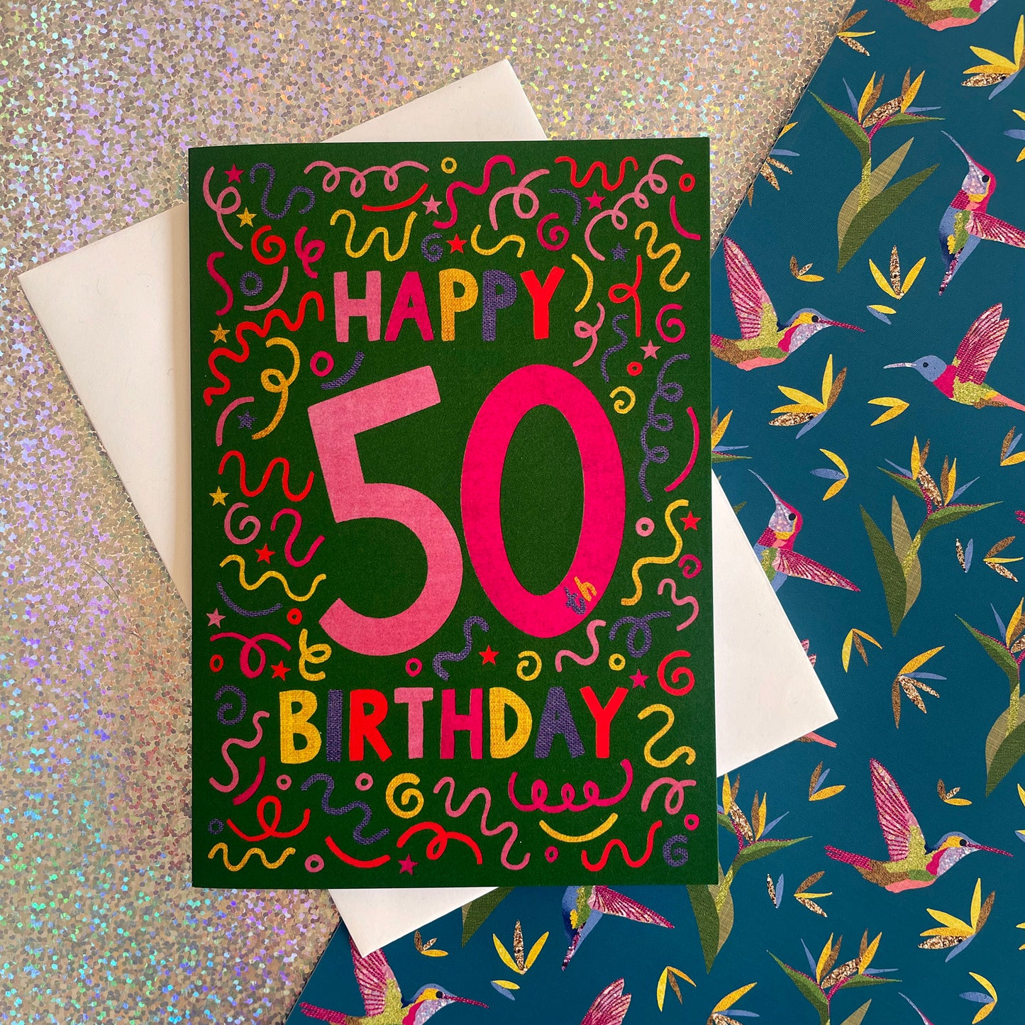 Happy 50th Birthday Confetti Card