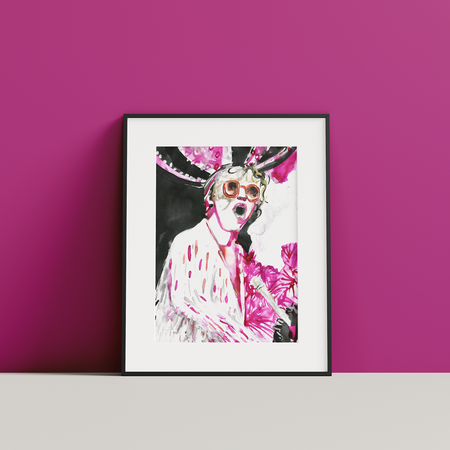 Elton John Pink Extravaganza Art Print