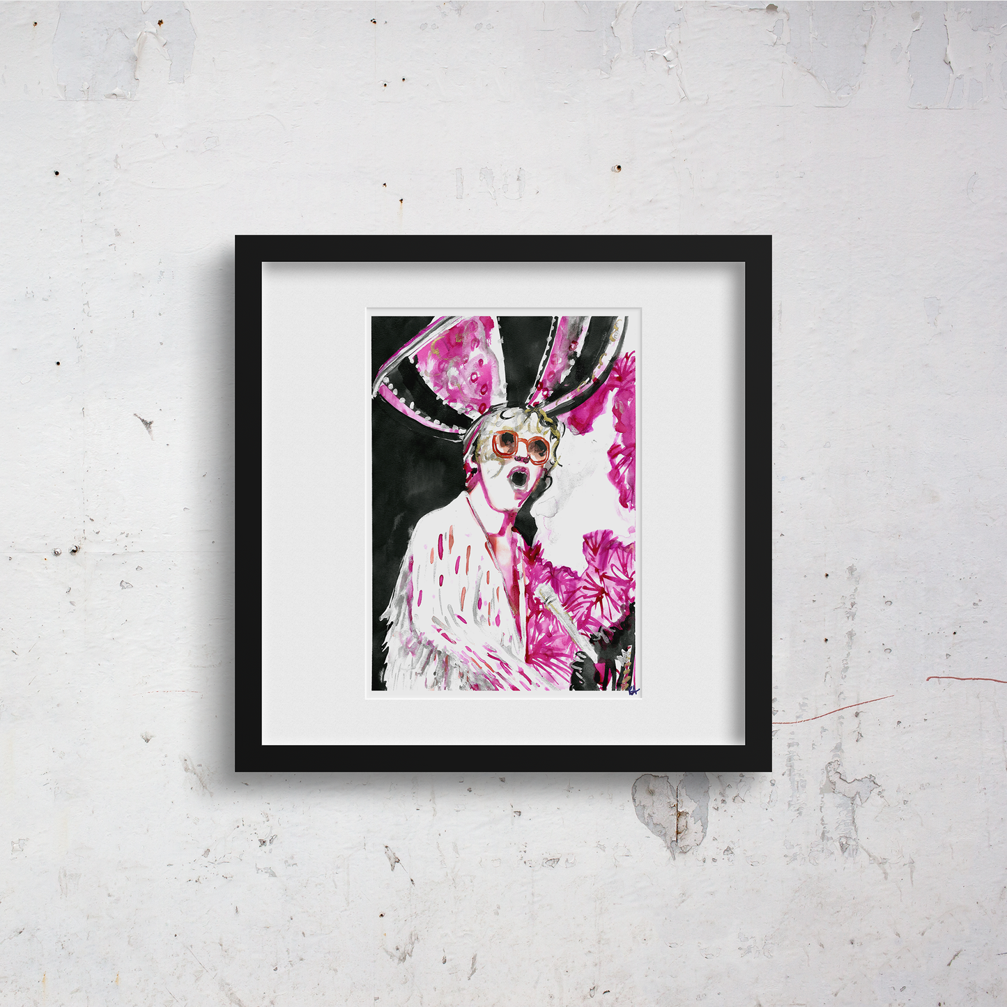 Elton John Pink Extravaganza Art Print