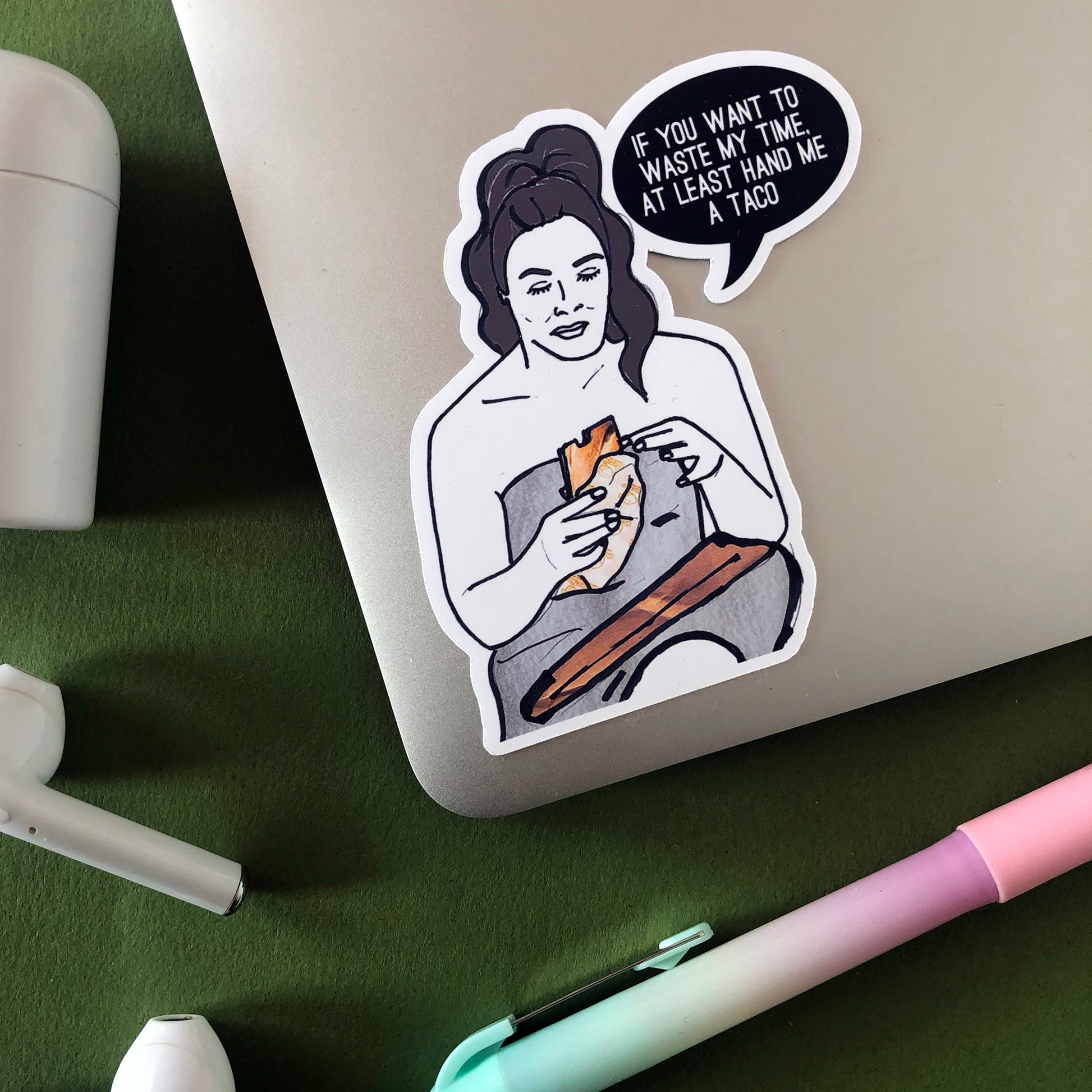Image shows a sticker inspired by the Real housewives of Orange County