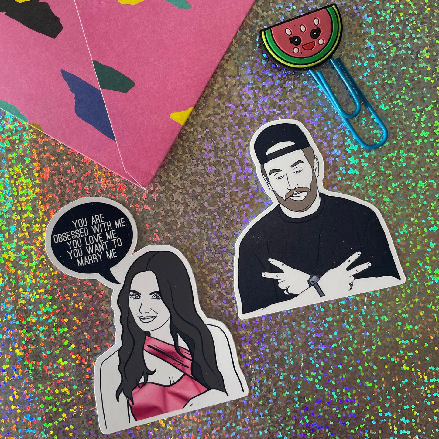 Image shows a collection of stickers inspired by reality tv show Summer House