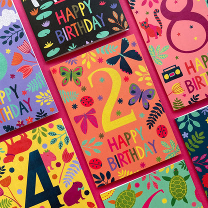 Happy 2nd Birthday Butterfly Card