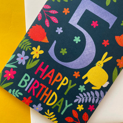 Happy 5th Birthday Woodland Card