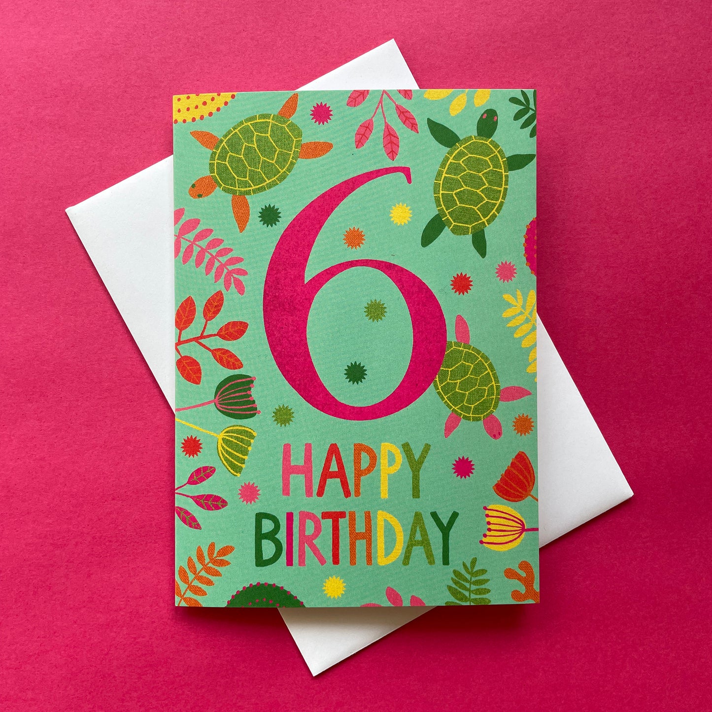 Happy 6th Birthday Turtle Card