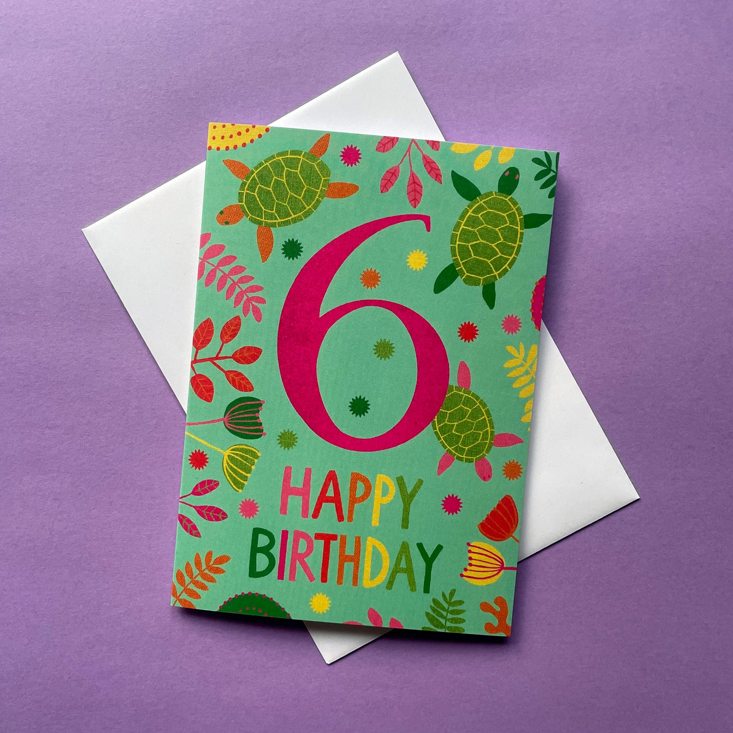 Happy 6th Birthday Turtle Card