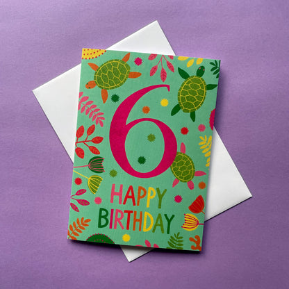 Happy 6th Birthday Turtle Card