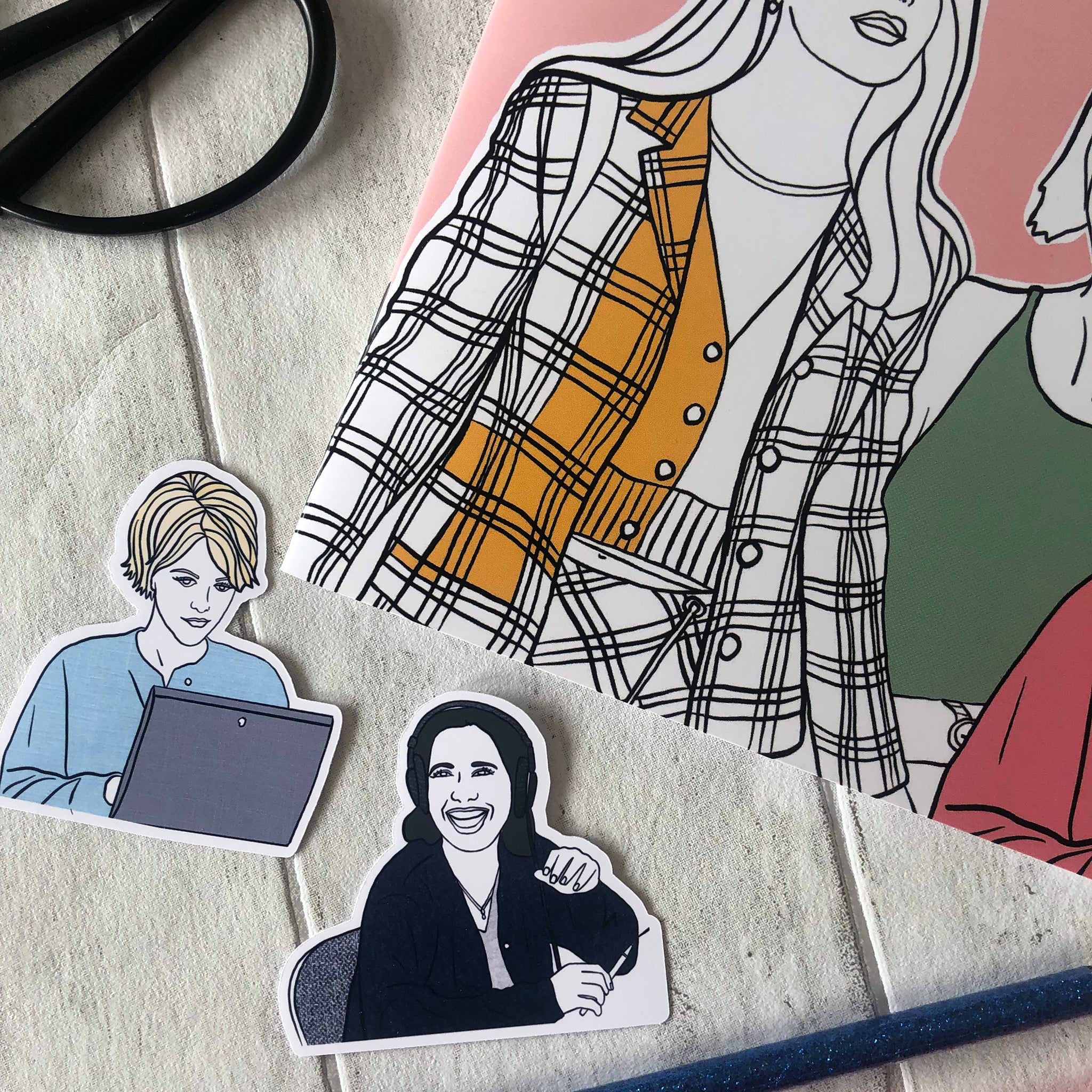 90's Rom Com Inspired Sticker Set - Katsillustration