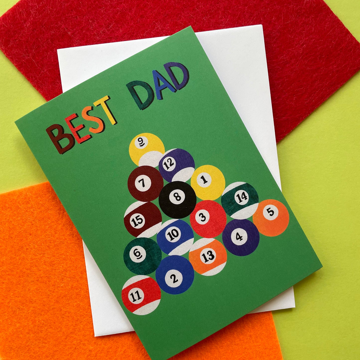 Best Dad Pool Balls Card