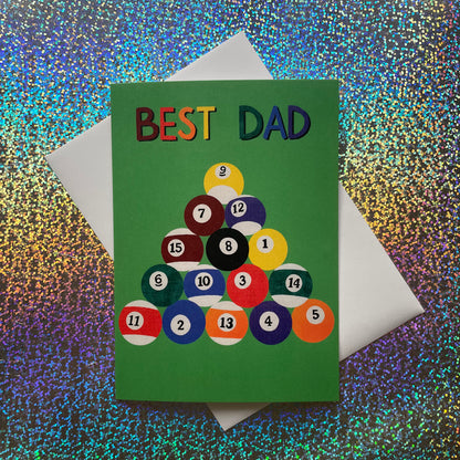 Best Dad Pool Balls Card