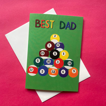 Best Dad Pool Balls Card
