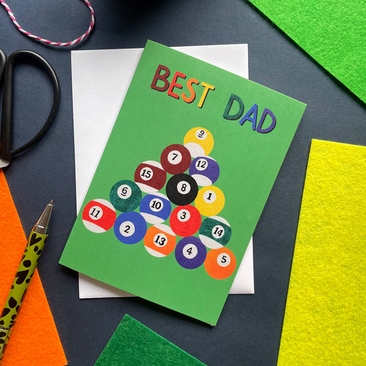 Best Dad Pool Balls Card