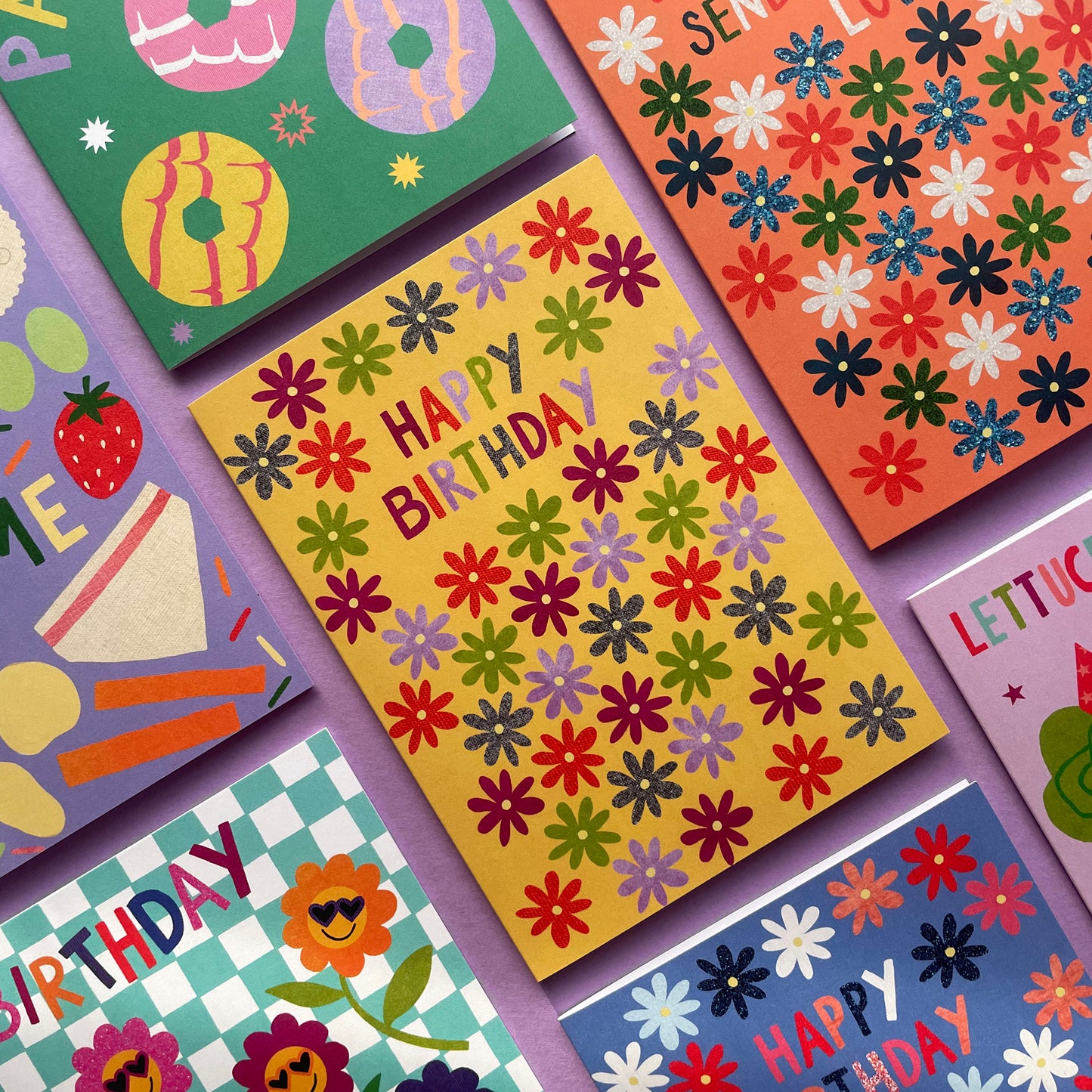 Happy Birthday Daisies Card Yellow