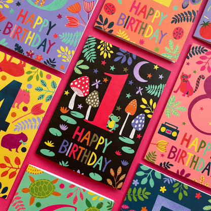 Happy 1st Birthday Toadstool Card