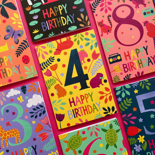 Happy 4th Birthday Capybara Card