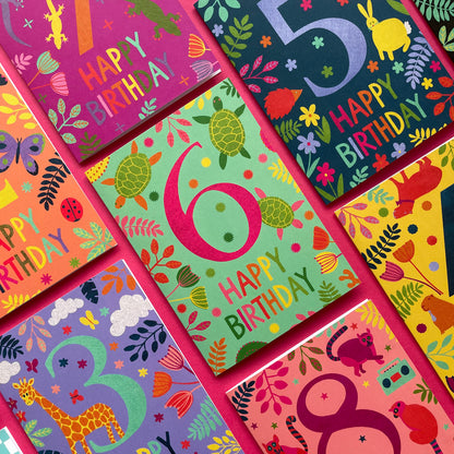 Happy 6th Birthday Turtle Card