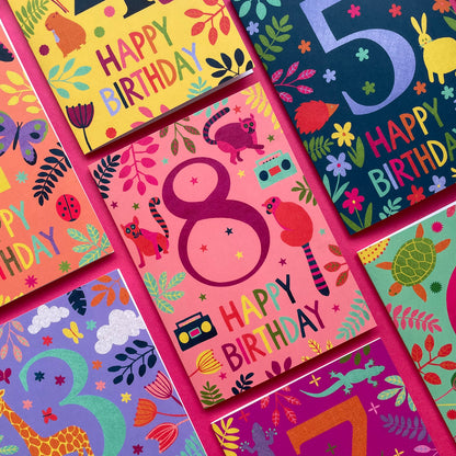 Happy 8th Birthday Lemur Card