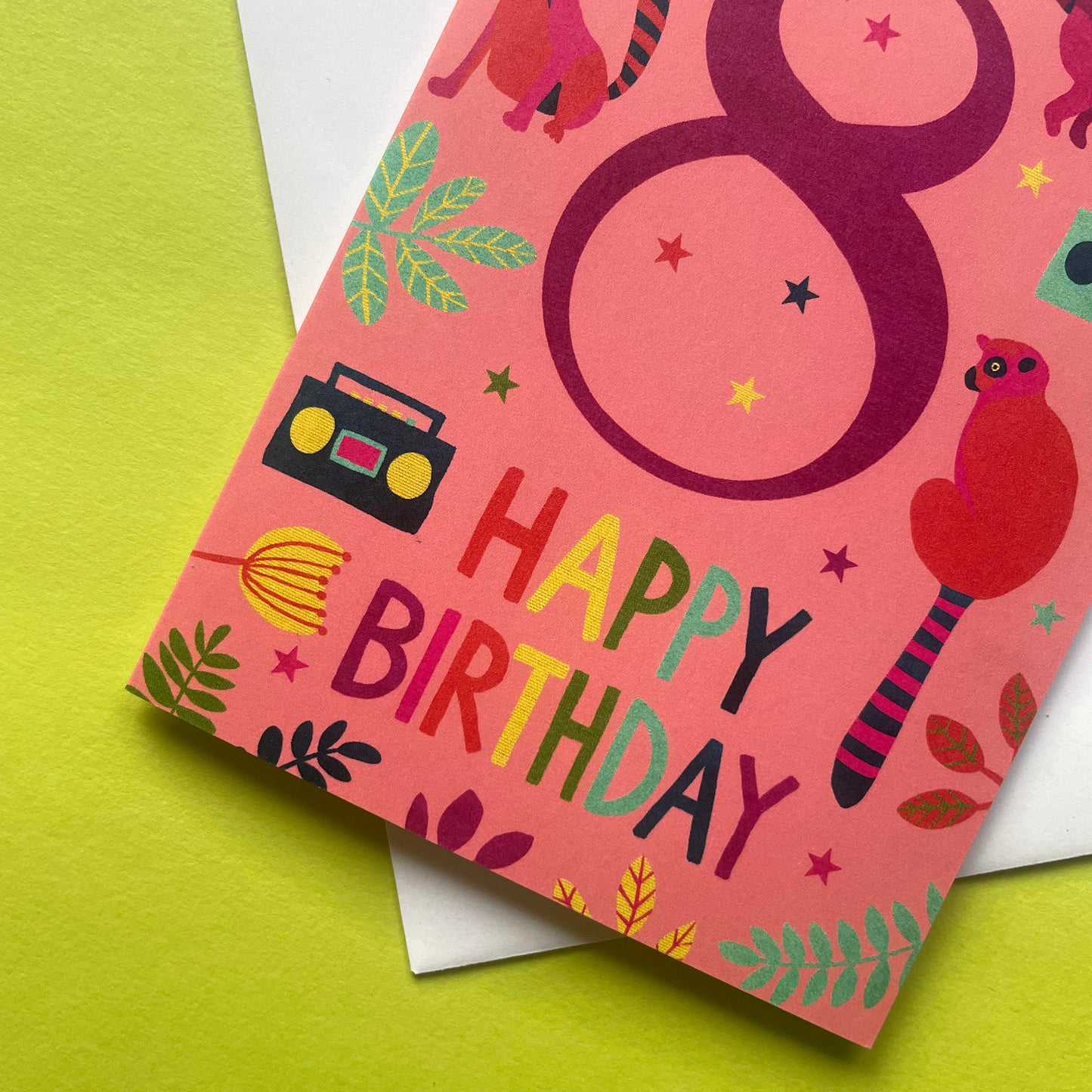Happy 8th Birthday Lemur Card