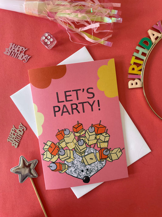 Let's Party Pineapple Hedgehog Card