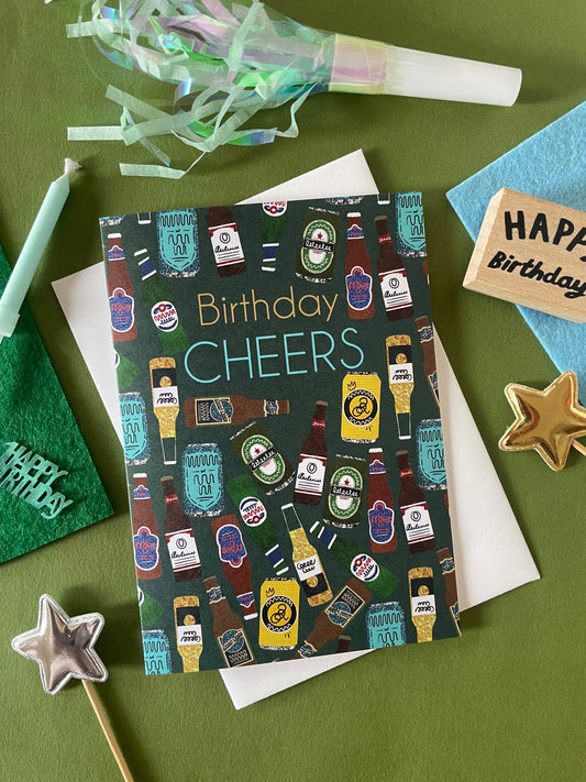 Cheers with Beers Birthday Card