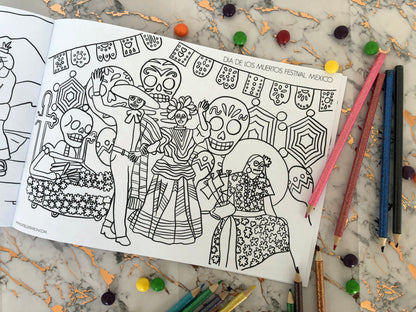30 page unique, colouring book featuring festivals from all over the world.