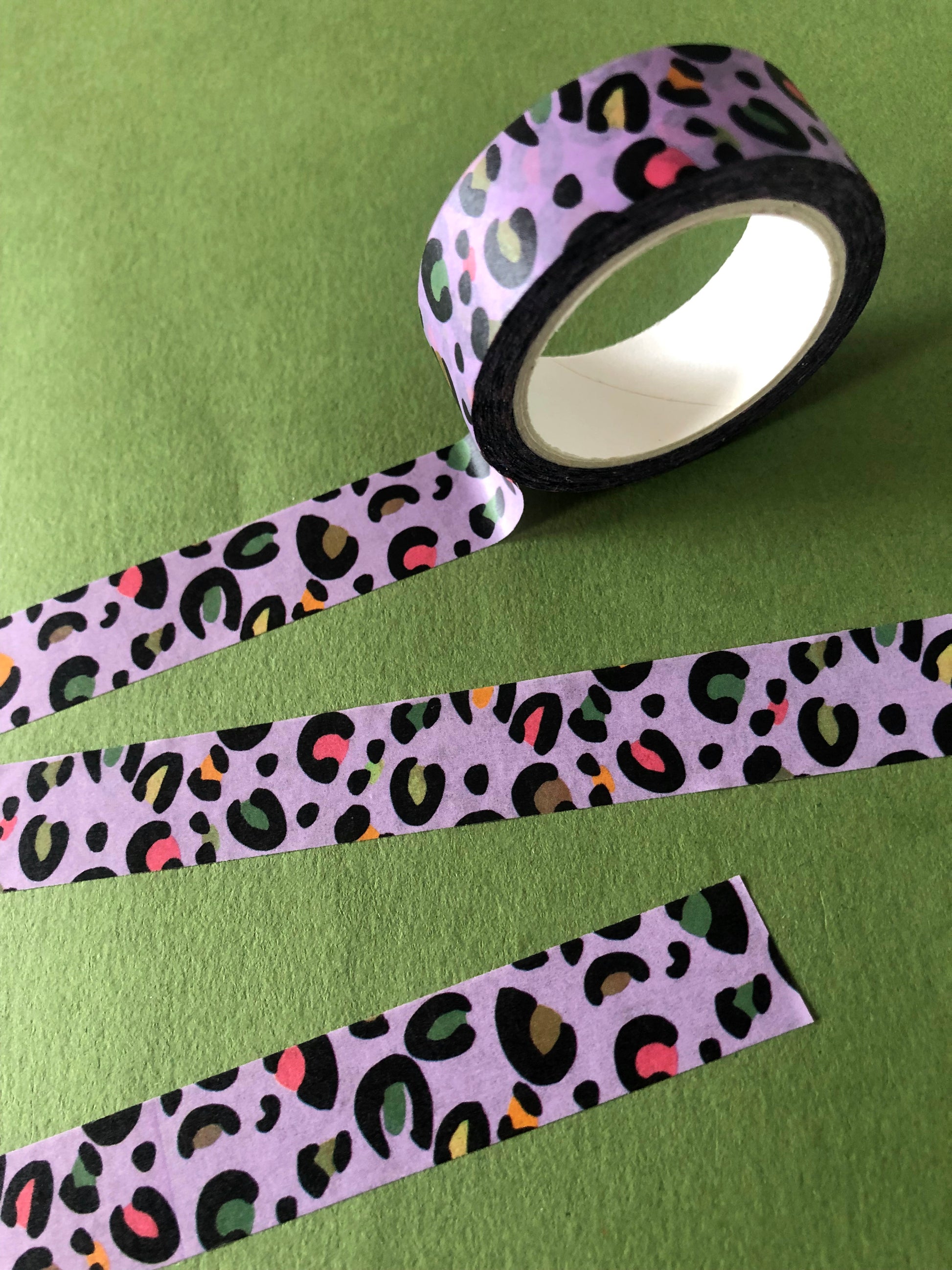 Wild purple leopard print washi tape with pops of neon