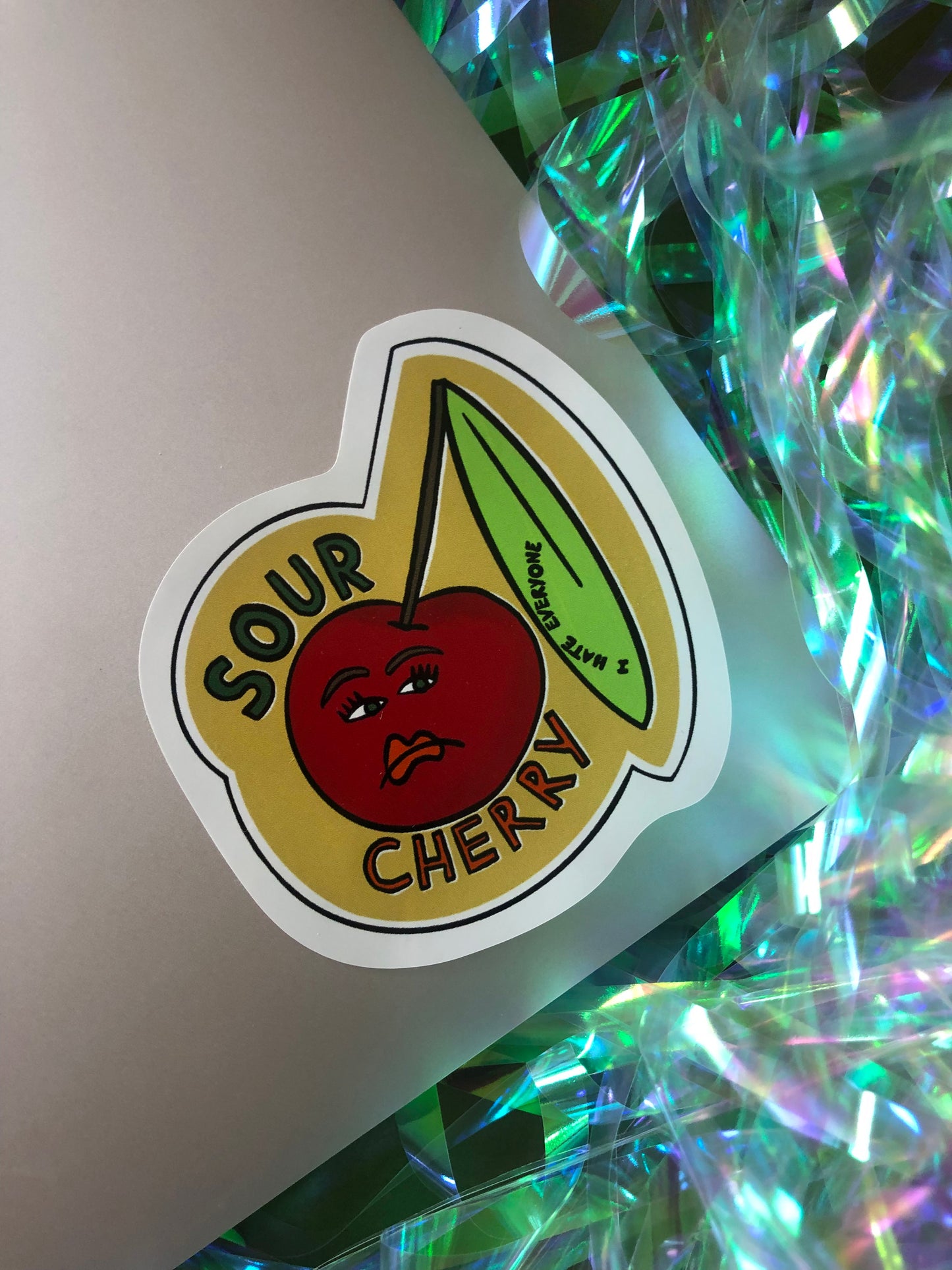 Sour Cherry Vinyl Sticker