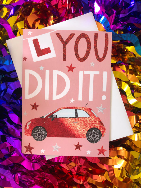 You Did It! Driving Test Pass Card