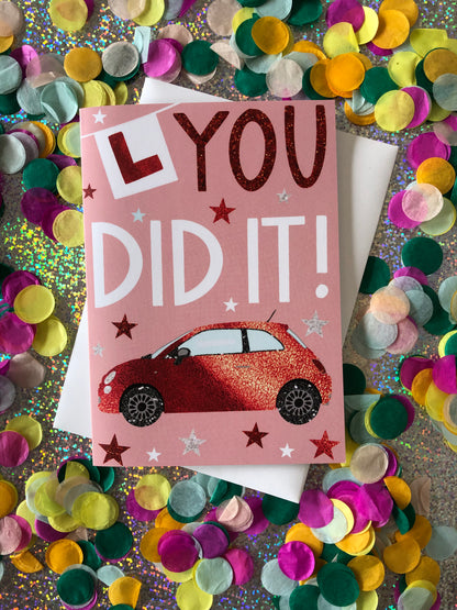 You Did It! Driving Test Pass Card