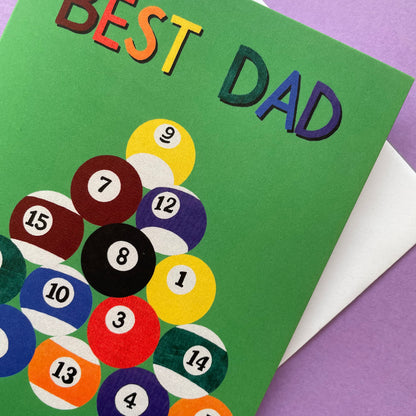 Best Dad Pool Balls Card