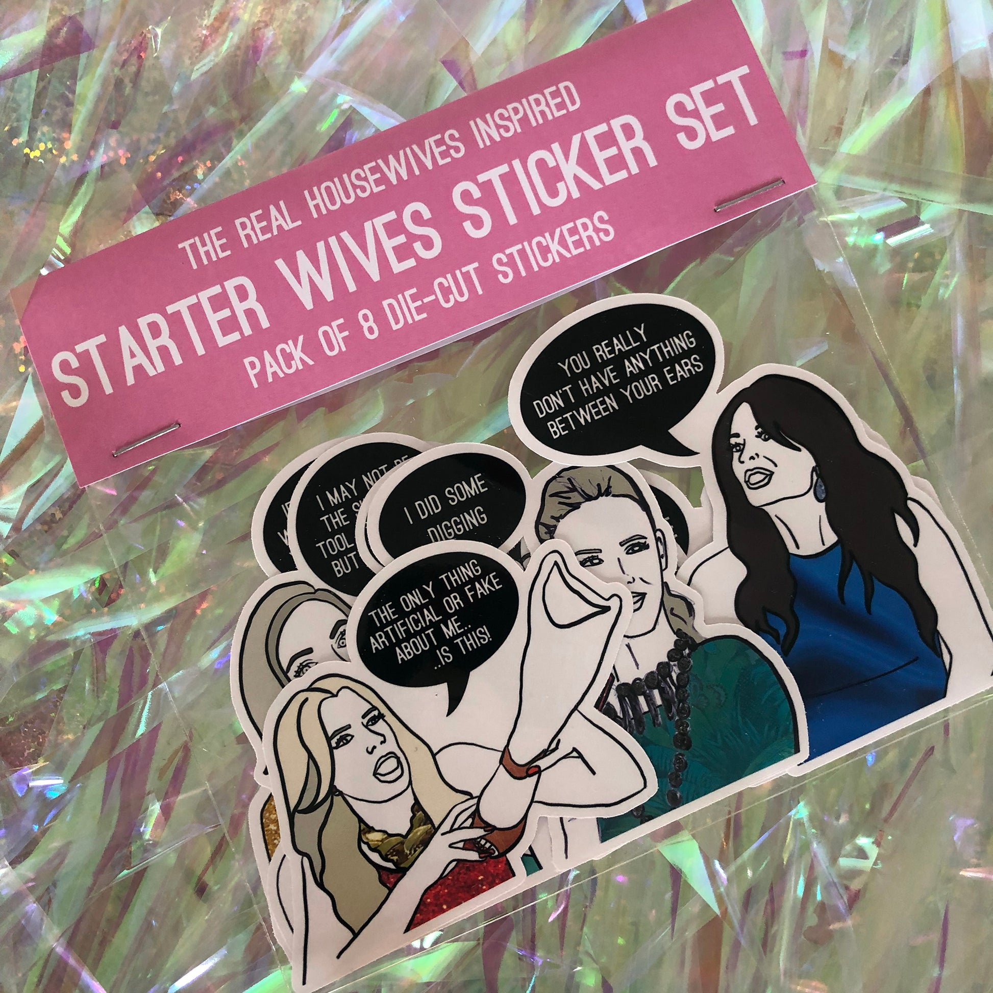 Image shows a sticker pack inspired by The Real Housewives