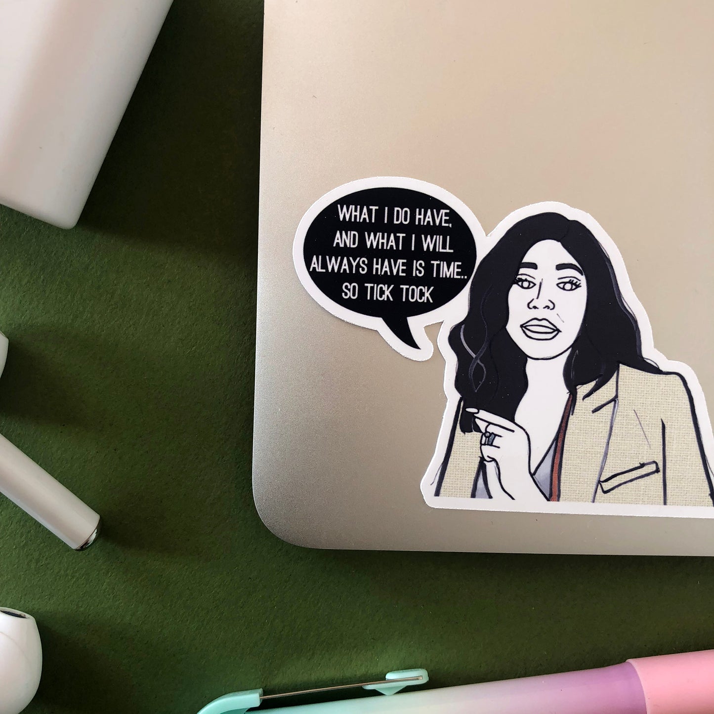 Image shows a sticker inspired by the Real Housewives of Potomac