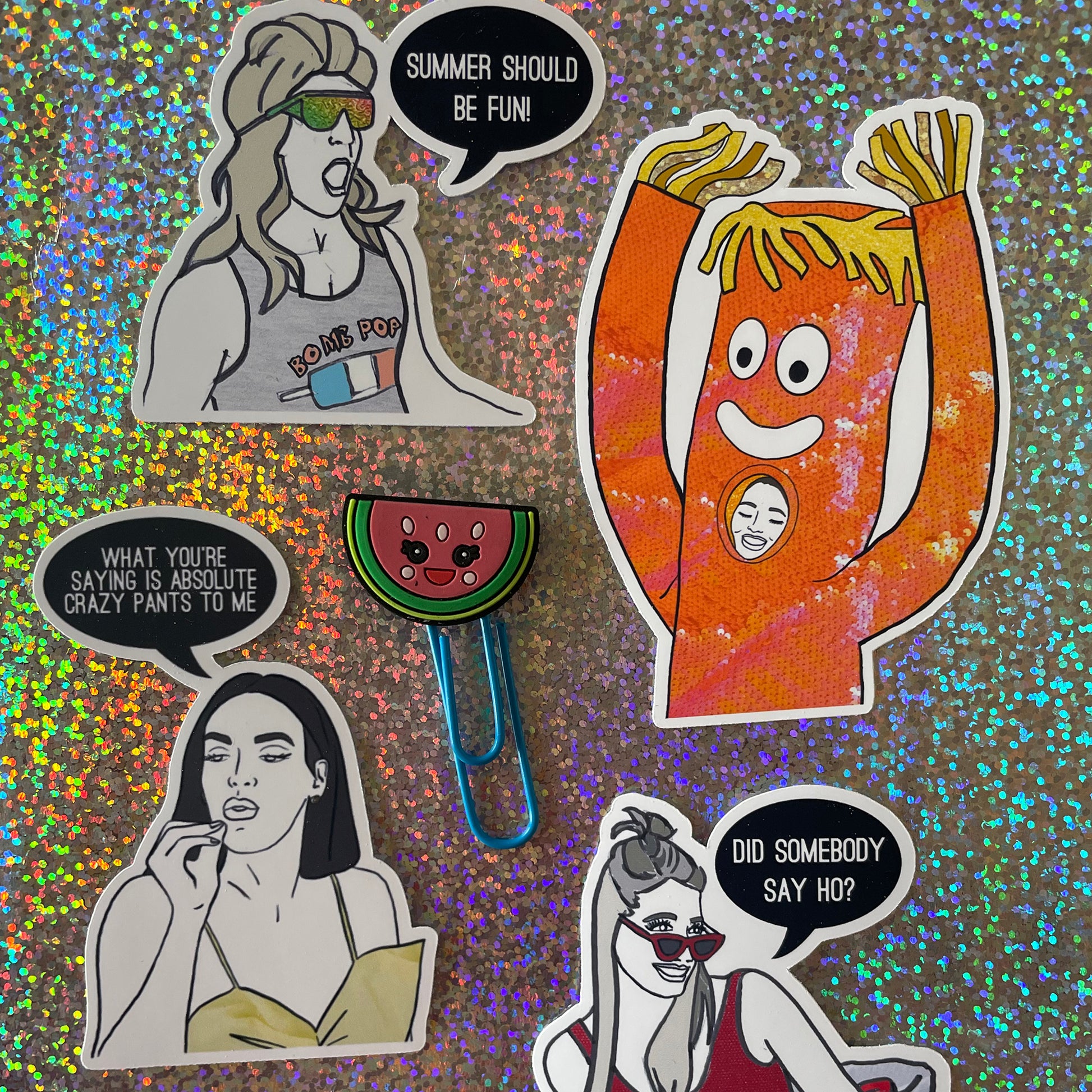 Image shows a collection of stickers inspired by reality tv show Summer House