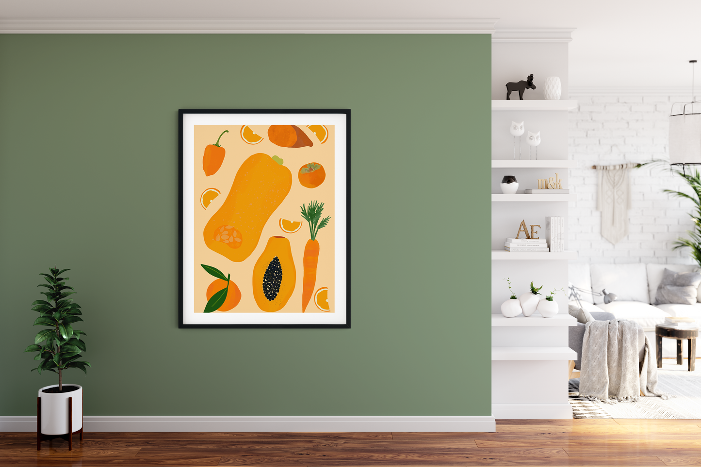 Orange Fruit and Veg Art Print